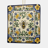 Honey Bee Traditional Blue Yellow Mediterranean Keramisch Ornament (Links)