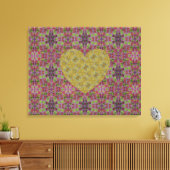 Honey Bee Trailing Roos Heart Encore Canvas Afdruk (Insitu (Woonkamer))