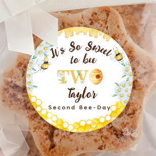 Honey Bee Tweede Bijendag Verjaardag Ronde Sticker