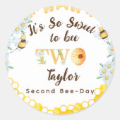Honey Bee Tweede Bijendag Verjaardag Ronde Sticker (Voorkant)