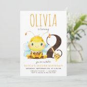 Honey Bee Tweede Uitnodiging Verjaardag (Staand voorkant)