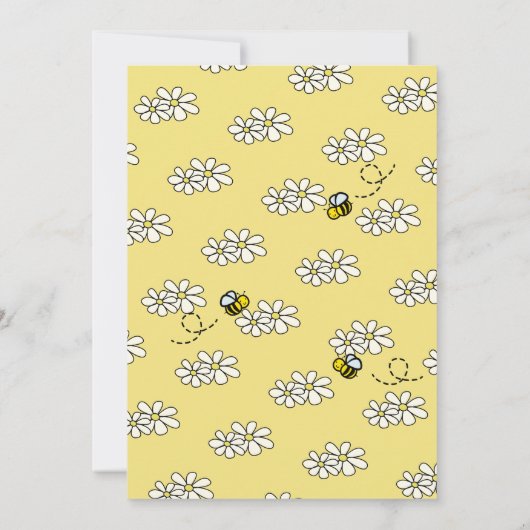 Honey Bee Verjaardag Geel Bloemen Dank u kaart (Achterkant)