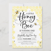 Honey Bee verjaardagsfeestje bij 1e verjaardag Kaart (Voorkant)