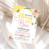 Honey Bee verjaardagsfeestje bij 1e verjaardag Kaart