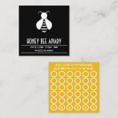 HONEY BEE vierkante-stempelkaart Klantenkaartje (Voorkant / Achterkant)