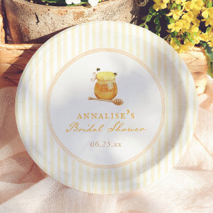 Honey Bee Vintage Whimsical Bruiloftsfeest Papieren Bordje