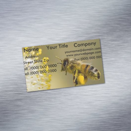 Honey Bee Visitekaartje magneten (Voorbeeld)
