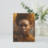 Honey Bee Vrouw Goud Gekleed Briefkaart (Staand voorkant)