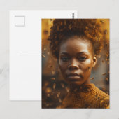 Honey Bee Vrouw Goud Gekleed Briefkaart (Voorkant / Achterkant)