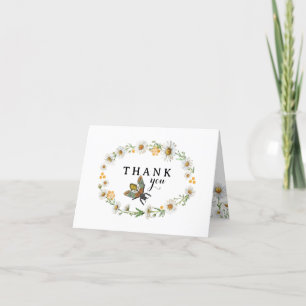 Honey Bee Waterverf Baby shower Bedankt Card  