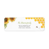 Honey Bee Waterverf Baby shower Retouradres Etiket (Voorkant)