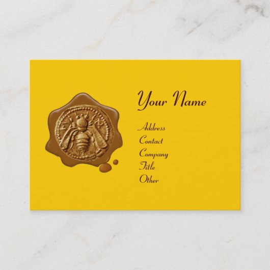 HONEY BEE WAX SEAL , BEEKEEPER APIARIST VISITEKAARTJE (Voorkant)