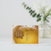 HONEY BEE WAX SEAL , BEEKEEPER APIARIST VISITEKAARTJE (Staand voorkant)