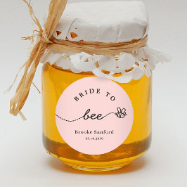 Honey Bee Wedding Bruids Baby shower Favoriet Stic Ronde Sticker