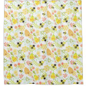 Honey Bee White Douchegordijn (Voorkant)