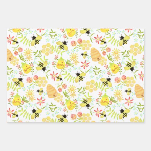 Honey Bee White Inpakpapier Vel (Voorkant)