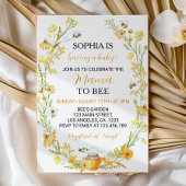 Honey Bee Wildflower Baby shower Invitation Kaart