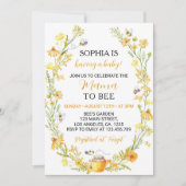 Honey Bee Wildflower Baby shower Invitation Kaart (Voorkant)