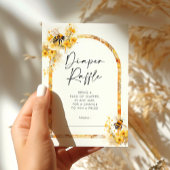 Honey Bee Wildflower Baby shower Luier Raffle Informatiekaartje