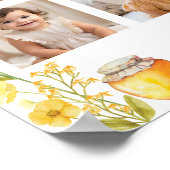 Honey Bee Wildflower Eerste Verjaardag Mijlpaal te Poster (Hoek)