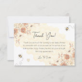 Honey Bee Wildflower Genderneutraal Baby shower Bedankkaart (Voorkant)