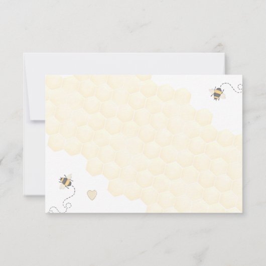 Honey Bee Wildflower Genderneutraal Baby shower Bedankkaart (Achterkant)