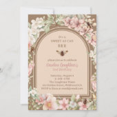 Honey Bee Wildflower Tweede Verjaardag Kaart (Voorkant)