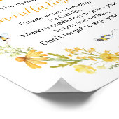 Honey Bee Wildflower Verjaardag Tijd Capsule teken Poster (Hoek)