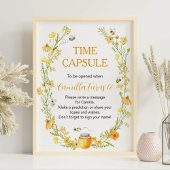 Honey Bee Wildflower Verjaardag Tijd Capsule teken Poster