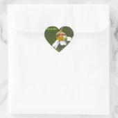 Honey Bee wit Daisy flower Hart Sticker (Tas)