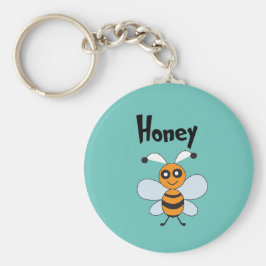 Honey Bee Yellow Black Cute Summer Sleutelhanger