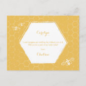 Honey Bee Yellow Custom Maid of Honing proposal Uitnodiging Briefkaart (Achterkant)