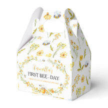 Honey Bee Yellow Floral Verjaardag Favor Box