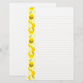 Honey Bee Yellow Honeycomb bekleed briefpapier (Voorkant / Achterkant)