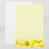 Honey Bee Yellow Honeycomb briefpapier (Voorkant / Achterkant)