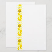 Honey Bee Yellow Honeycomb briefpapier (Voorkant / Achterkant)