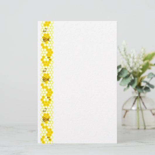 Honey Bee Yellow Honeycomb briefpapier (Staand voorkant)