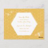 Honey Bee Yellow Pattern Save the Date Briefkaart (Achterkant)