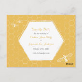 Honey Bee Yellow Photo Save the Date Briefkaart (Achterkant)