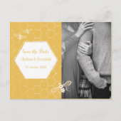 Honey Bee Yellow Photo Save the Date Briefkaart (Voorkant)