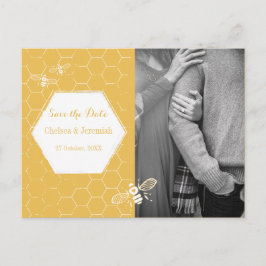 Honey Bee Yellow Photo Save the Date Briefkaart