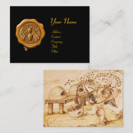 HONEY BEE YELLOW WAX SEAL / Cupido de Honingdief Visitekaartje