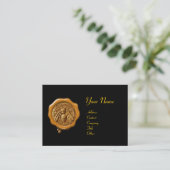 HONEY BEE YELLOW WAX SEAL / Cupido de Honingdief Visitekaartje (Staand voorkant)