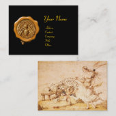 HONEY BEE YELLOW WAX SEAL / Cupido de Honingdief Visitekaartje (Voorkant / Achterkant)