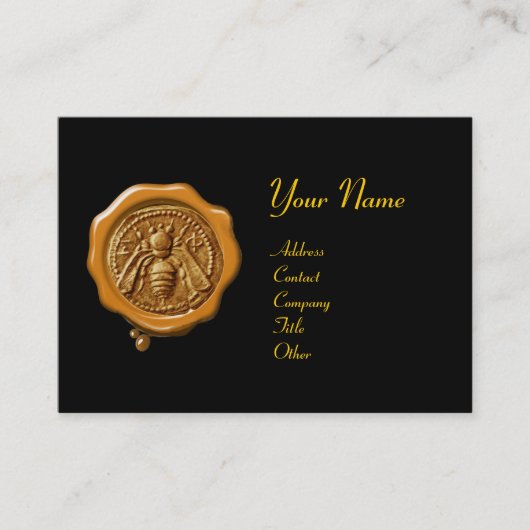 HONEY BEE YELLOW WAX SEAL / Cupido de Honingdief Visitekaartje (Voorkant)