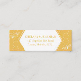 Honey Bee Yellow White Pattern Custom Address Card Mini Visitekaartje