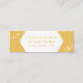 Honey Bee Yellow White Pattern Custom Address Card Mini Visitekaartje (Voorkant)