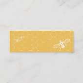 Honey Bee Yellow White Pattern Custom Address Card Mini Visitekaartje (Achterkant)