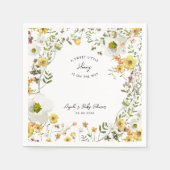 Honey Bee Yellow Wildflowers Zomer Baby shower Servet (Voorkant)