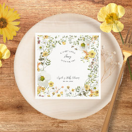 Honey Bee Yellow Wildflowers Zomer Baby shower Servet